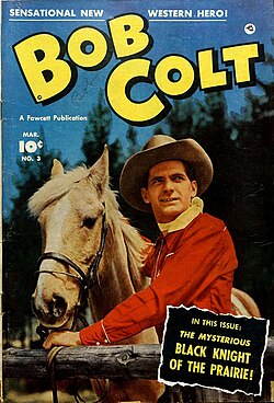 Steve Holland posing as a fake movie cowboy in Bob Colt #3 (March 1951)