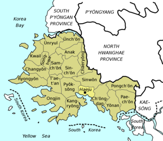 Counties and city of South Hwanghae Province
