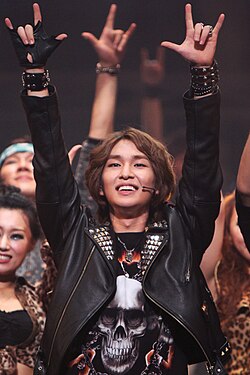 Onew during the musical Rock of Ages, September 2010