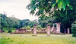 The remains of the synagogue on the Jodensavanne