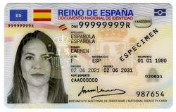 Current Spanish identity document (front)