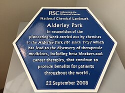 Alderley Park RSC plaque