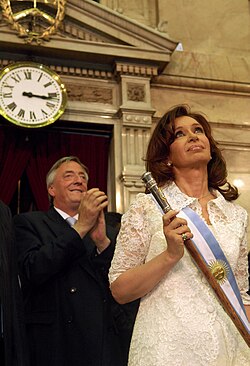 Fernández de Kirchner on her inauguration day