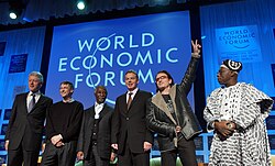 Blair at the World Economic Forum in Davos, 2005