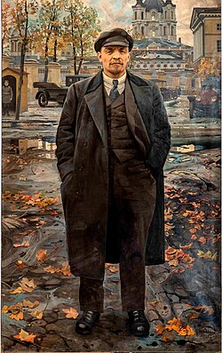Painting of Lenin in front of the Smolny Institute by Isaak Brodsky