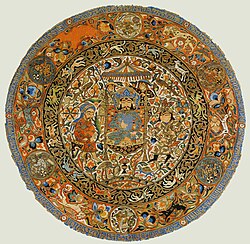 Ilkhanid piece in silk, cotton and gold, Iran or Iraq, early 14th century
