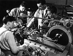 The technical schools created by Juan Perón were part of a demand by the unions and a policy of industrialization. From 1941 to 1946 the industrial working class had increased 38%, from 677,517 to 938,387 workers.[11]