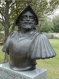 Statue of Cabeza de Vaca in Houston, Texas