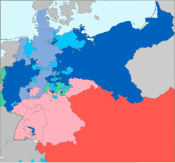 After the Austro-Prussian War, the entire German coastline was controlled by Prussia and its allies (blue).