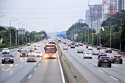Gyeongbu Expressway in Seongnam, Gyeonggi Province