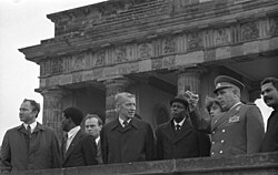 Angola's José Eduardo dos Santos during his visit to East Berlin