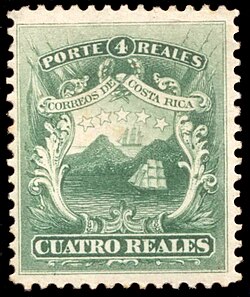 1849 national coat of arms was featured in the first postal stamp issued in 1862.