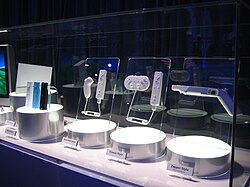 The Wii and several peripherals on display at E3 2006
