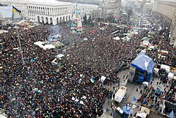 Protesters at a rally on Independence Square, 19 January 2014