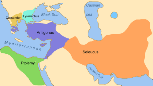 The kingdoms of Seleucus I, Antigonus, Ptolemy I, Cassander and Lysimachus