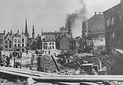 Tallinn Old Town after bombing by the Soviet air force (March 1944)