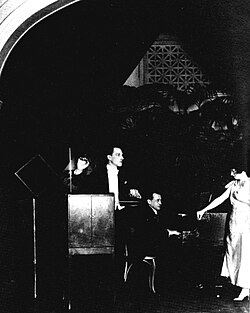 Leon Theremin performing a trio for voice, piano and theremin, 1924