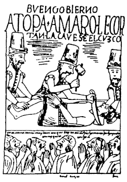 Spaniards executing Tupac Amaru I.