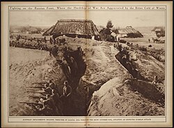 Austrian detachments holding trenches in Galicia, dug through the snow-covered soil
