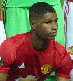 Rashford lining up for Manchester United in 2016