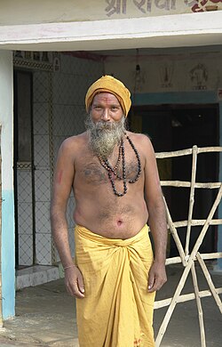 Hindu priest in Umaria district, M. P., India.