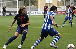 Putellas (left) with Barcelona in 2012