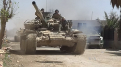 Syrian Army T-72 tank during the 2018 Rif Dimashq offensive