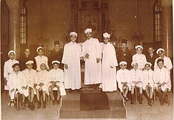 Egyptian Alexandria Jewish choir of Rabbin Moshe Cohen at Samuel Menashe synagogue, Alexandria, Egypt