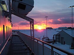 Sunrise at 07:33 in February, Vadsø