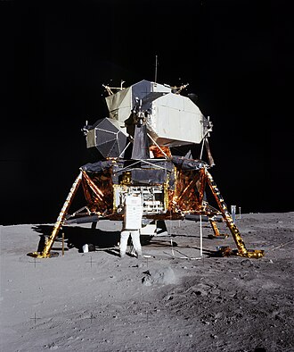 Apollo 11 Lunar Module Eagle (and Buzz Aldrin) on the Moon, photographed by Neil Armstrong