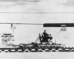 Lt. Col. John Stapp riding the rocket sled Gee Whiz