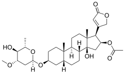 Chemical structure of oleandrin, a cardiac glycoside