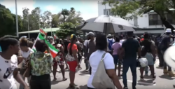 Protesters stormed the National Assembly building in February 2023