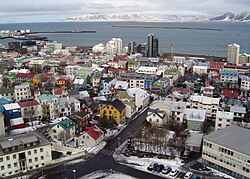 Reykjavík, Iceland's largest metropolitan area and the centre of the Capital Region which, with a population of 233,034, makes up 64% of Iceland's population (numbers from 2020)