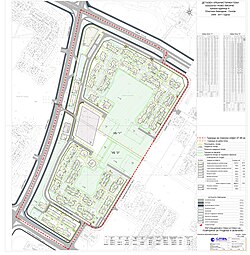 The graphical scheme of the Detailed Urbanist Plan for a settlement within the Municipality of Aerodrom in the City of Skopje, North Macedonia.