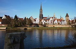 Ulm with the famous Ulm minster and the world's highest church tower