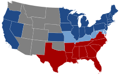 Division of the states during the American Civil War: Union, Confederacy, border states, and territories