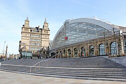Liverpool Lime Street, one of the busiest railway stations in the UK outside London[380]