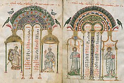 The Four Evangelists in the Syriac Rabbula Gospels, copied in 586.