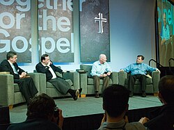 Together for the Gospel, an evangelical pastors' conference held biennially. A panel discussion with (from left to right) Albert Mohler, Ligon Duncan, C. J. Mahaney, and Mark Dever.