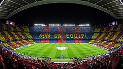 Tifo at Camp Nou in a 2013 comeback against AC Milan
