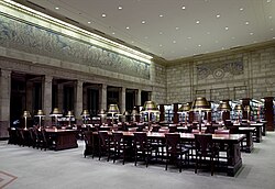 The Adams Building – South Reading Room, with murals by Ezra Winter