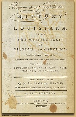 The title page to the one-volume English-language edition of 1774 which Benjamin Smith Barton loaned to Meriwether Lewis to take on the expedition of 1804–06.