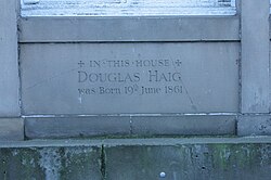 Plaque marking Earl Haig's birthplace, Charlotte Square, Edinburgh