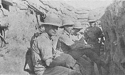 Tommies of the 2nd Battalion, Black Watch in the "Saniyat" trenches during the Mesopotamian campaign, 1917.
