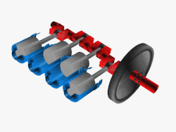 Animation of a multi-cylinder engine
