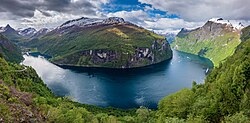 The Geirangerfjord in Møre og Romsdal, since 2005 on UNESCO's list of World Heritage Sites.
