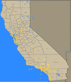 Map of counties and municipalities in California