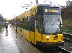 The longest trams in Dresden set a record in length.
