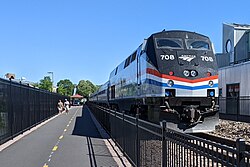 The Ethan Allen Express alongside the Island Line Trail in Burlington